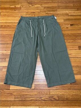 Old Navy Drapey Drawcord Wide Leg 100% Cotton Size 18P NWT